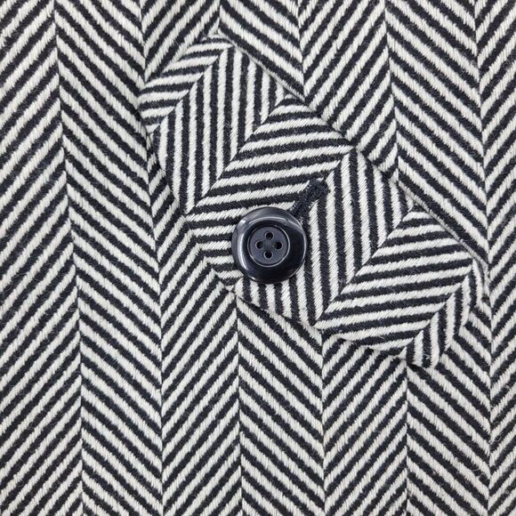 Vintage Ann Taylor Loft Wool Herringbone Aline Mini Skirt 0 Black White Academia - Picture 3 of 13